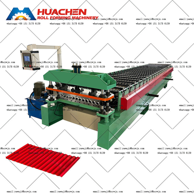 Máy tạo cuộn mái nhà tự động bằng dây chuyền chạy dây chuyền bằng sắt lốp để sản xuất vật liệu PPGI / GI