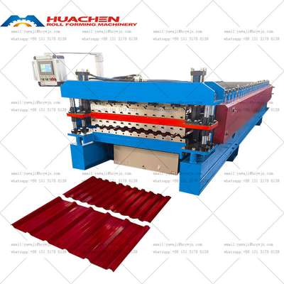 Máy chế tạo cuộn lớp hai hiệu quả Trapezoidal Roofing Metal Tile Making