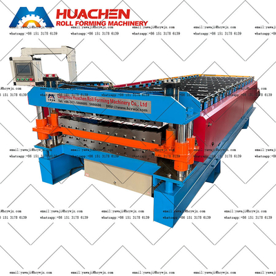 1220mm Material Width Double Deck Roll Forming Machinery For Steel Diameter Of Shaft Φ70mm Máy chế biến cuộn dây thép