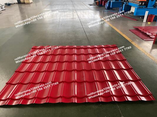 Máy tạo cuộn hai lớp với hệ thống điều khiển PLC cắt thủy lực cho gạch mái dày 0,3-0,6mm