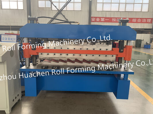 Trapezoidal roof panel metal plate rolling forming machine