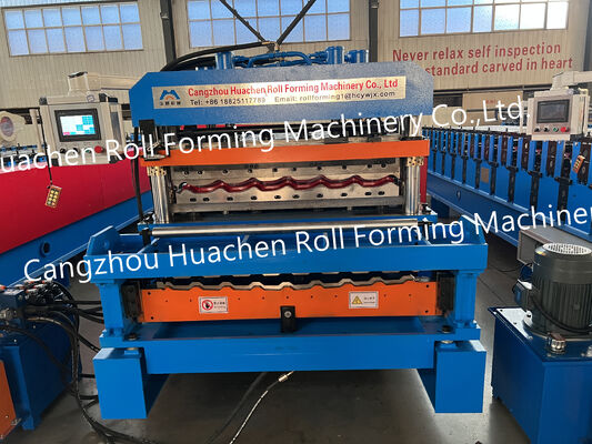 Máy sản xuất tấm sắt màu lăn gạch thủy tinh lắc lắc - máy tạo hình hai lớp