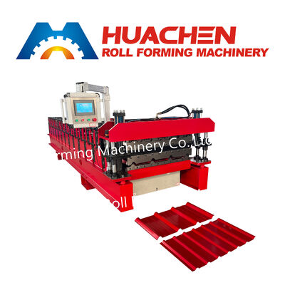 Máy chế biến cuộn tấm mái vòm trapezoidal hoàn toàn tự động cho các tấm mái kim loại