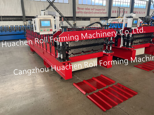 Máy chế biến cuộn tấm mái vòm trapezoidal hoàn toàn tự động cho các tấm mái kim loại