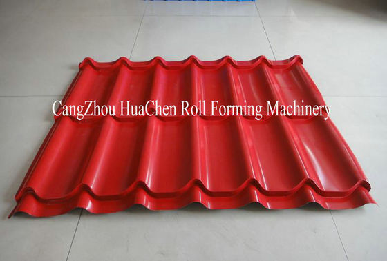Aluminium Corrugated Sheet Roll Forming Machine For 0.3 - 0.7mm Roof Tile