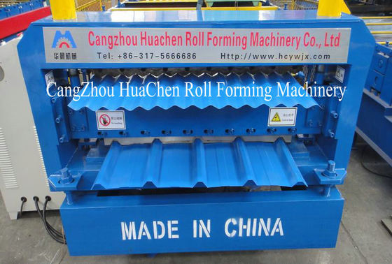 Popuar Kích thước mái kim loại Máy tạo hình cuộn hai lớp có nắp an toàn