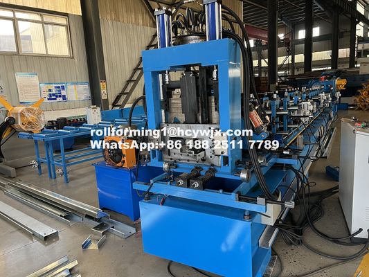 Động cơ xích dây chuyền thép galvanized Purlin Roll Forming Machine tùy chỉnh 11 7.5KW