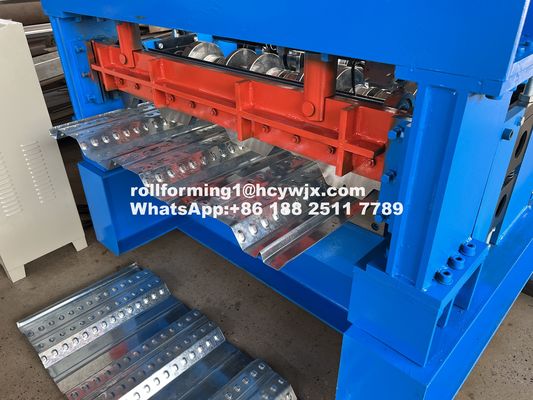 1220mm Ribbed Floor Deck Roll Forming Machine Frame Welded với điều khiển PLC cắt thủy lực