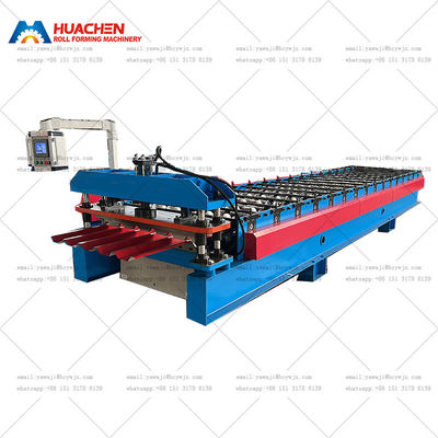Máy làm gạch tấm mái lăn thép galvanized kim loại Trapezoidal Roof Roll Forming Machine