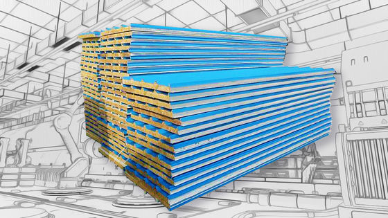 Tấm ốp tường / mái Sandwich Máy cán định hình Rock Wool Sandwich Plate Machine