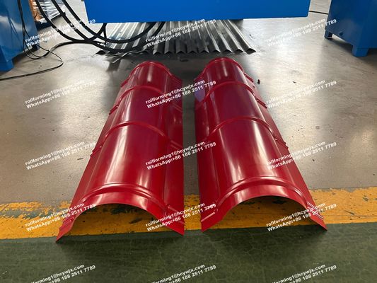 Máy tạo cuộn Ridge Cap tự động, Máy sản xuất gạch mái nhà cắt thủy lực
