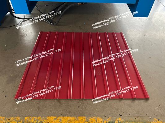 Máy tạo cuộn hai lớp với hệ thống điều khiển PLC cắt thủy lực cho gạch mái dày 0,3-0,6mm