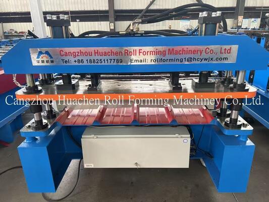 11 Trạm Tốc độ 15m/phút Khổ 1200mm Máy tạo hình cuộn tấm lợp mái Metcopo Step Tile Roll Forming Equipment