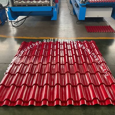 1200mm Material Width 18 Rollers Glazed Tile Roll Forming Machine với 5.5KW Power cho PPGI / GI Roof Tiles