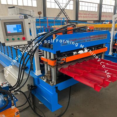 1200mm Material Width 18 Rollers Glazed Tile Roll Forming Machine với 5.5KW Power cho PPGI / GI Roof Tiles