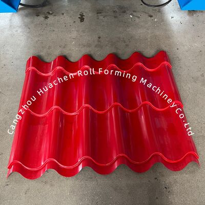 Máy cán tôn 13-22 tùy chỉnh cho mái kim loại với điện áp 380V và công suất 5.5+4KW cho tôn màu