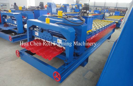 Hydraulic Cr12 Cutting Blades Roofing Step Tile Roll Forming Machine With PLC Control
