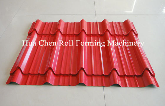 45# Steel Corrugated Glazed Tile Roll Forming Machine 0.4 - 0.6mm Hydraulic Cutting
