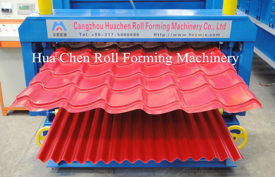 Máy tạo hình cán hai lớp với điều khiển PLC cho độ dày thép 0.3-0.6mm và chiều rộng 1250mm