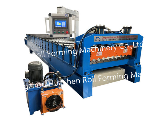 15 trạm Thiết bị tạo hình cuộn dây kim loại với hệ thống làm nguội và mạ thép 45 # và truyền động xích
