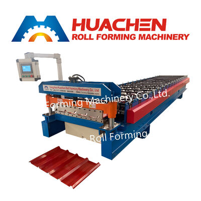 Máy sản xuất tấm mái bằng kim loại để sản xuất tấm mái hình gạch lợp bằng quy trình cán