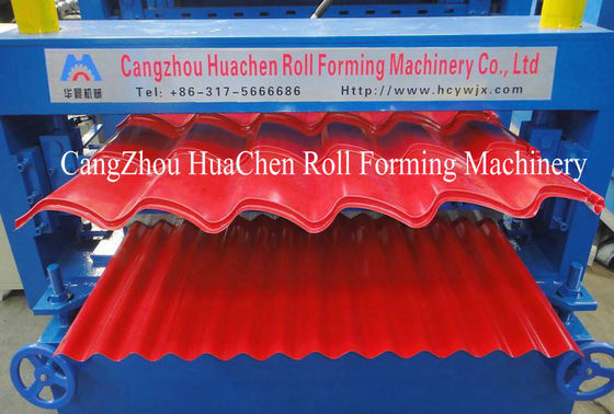 Mitsubishi PLC Metrocopo Roof Profile Double Layer Roll Forming Machine With Two Year Guarantee