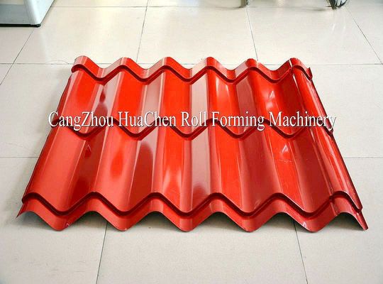 Steel Villa Roof Glazed Tile Roll Forming Machine Blue Double Layer